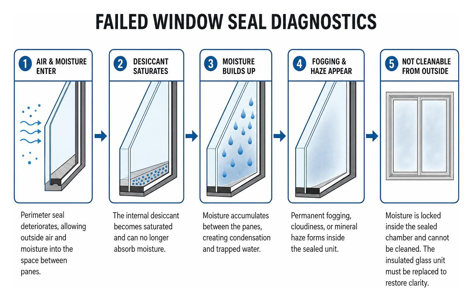 Failed window seal diagnostics