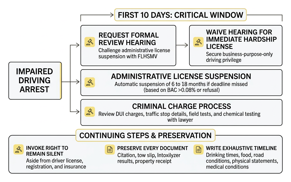 Florida impaired driving legal process timeline