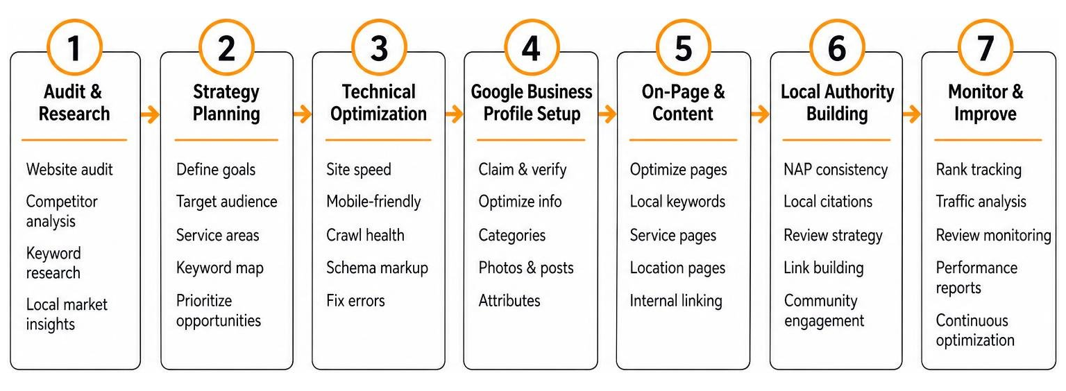 Step-by-step local SEO strategy and campaign setup process Step-by-step local SEO strategy and campaign setup process