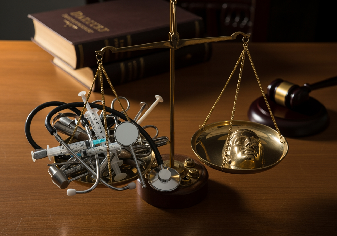 An insurance adjuster reviewing a file - law firms specializing in medical malpractice