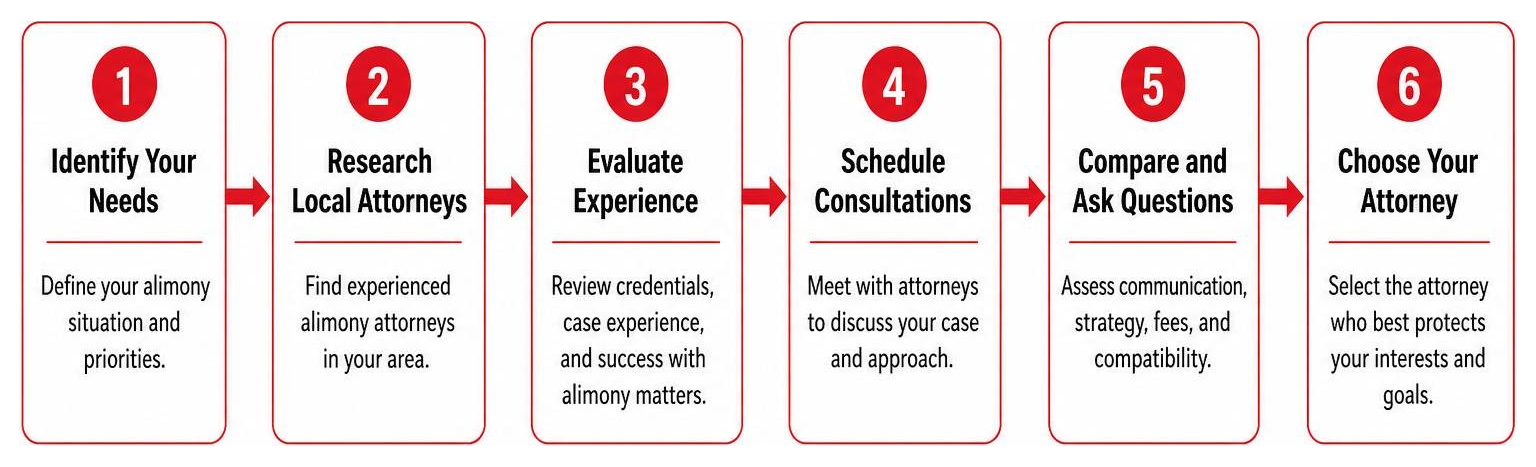 Step-by-step process of choosing the best alimony attorney near me