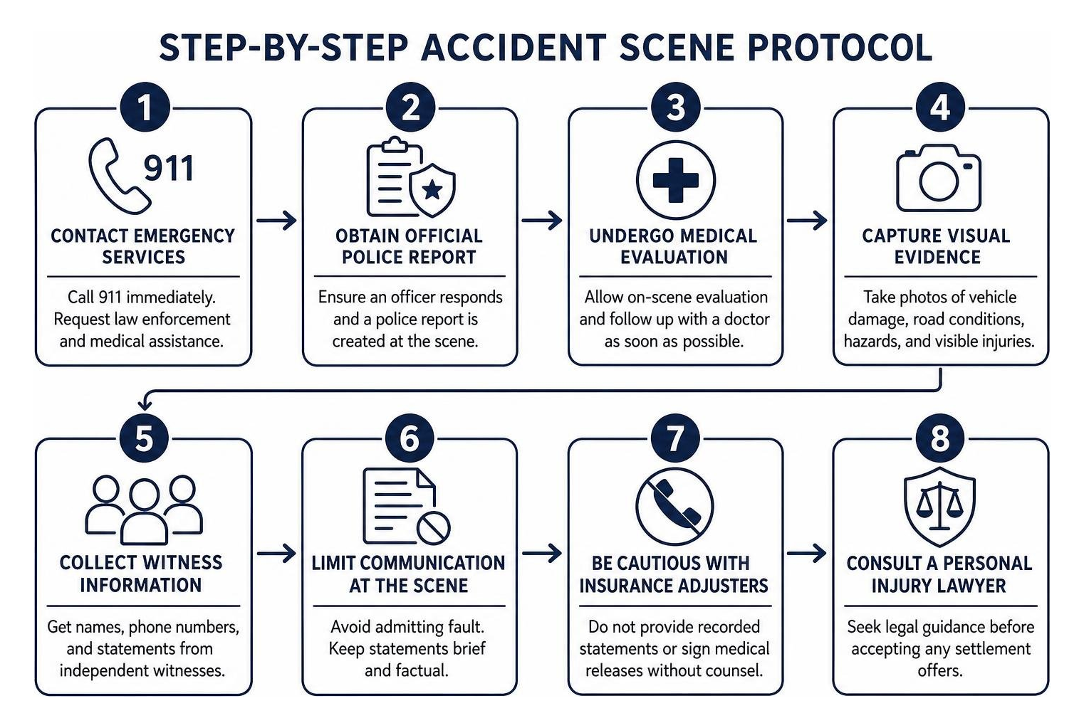 Step-by-step accident scene protocol Step-by-step accident scene protocol