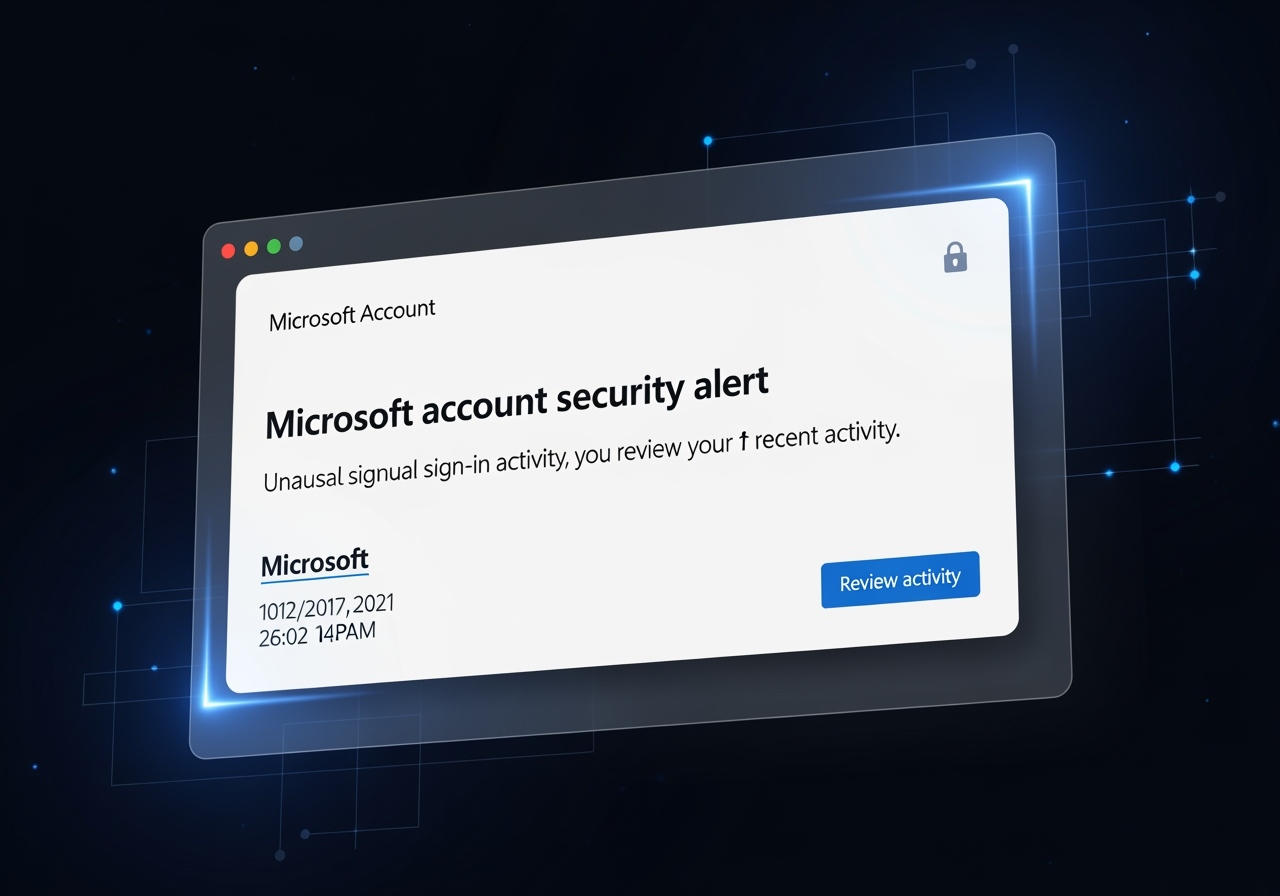 Official Microsoft recent activity page - microsoft account security alert email