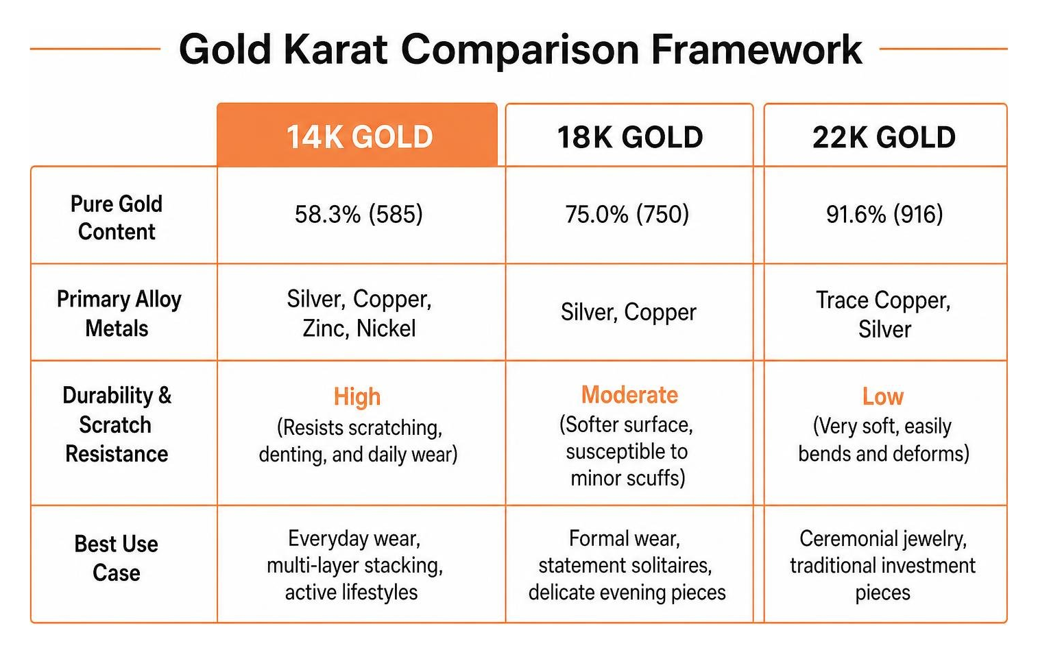 Gold Karat Comparison Framework Gold Karat Comparison Framework
