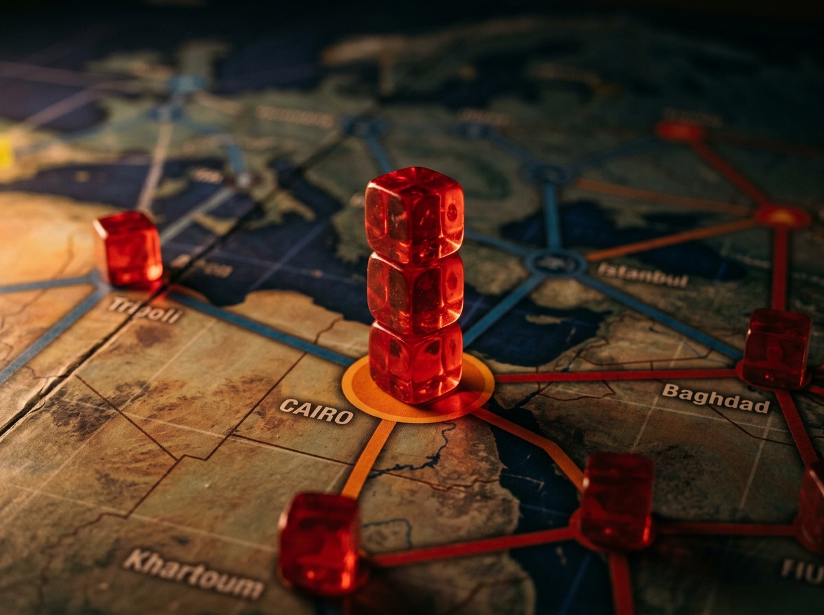 disease cubes on a city showing the risk of an outbreak - pandemic board game strategy guide