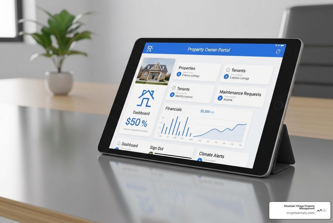 property owner portal on a tablet - property management for owners