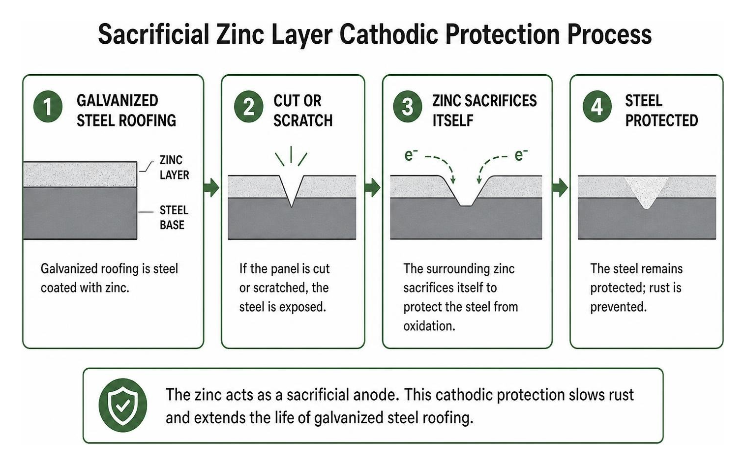 Sacrificial zinc layer cathodic protection process Sacrificial zinc layer cathodic protection process