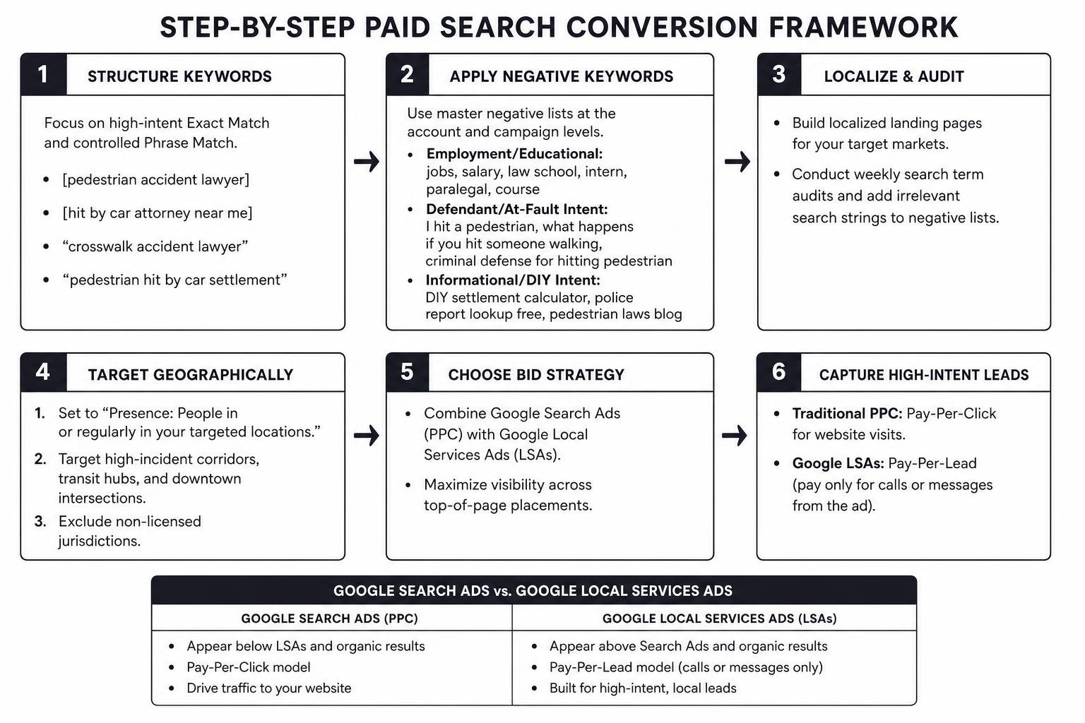 Step by step paid search conversion framework