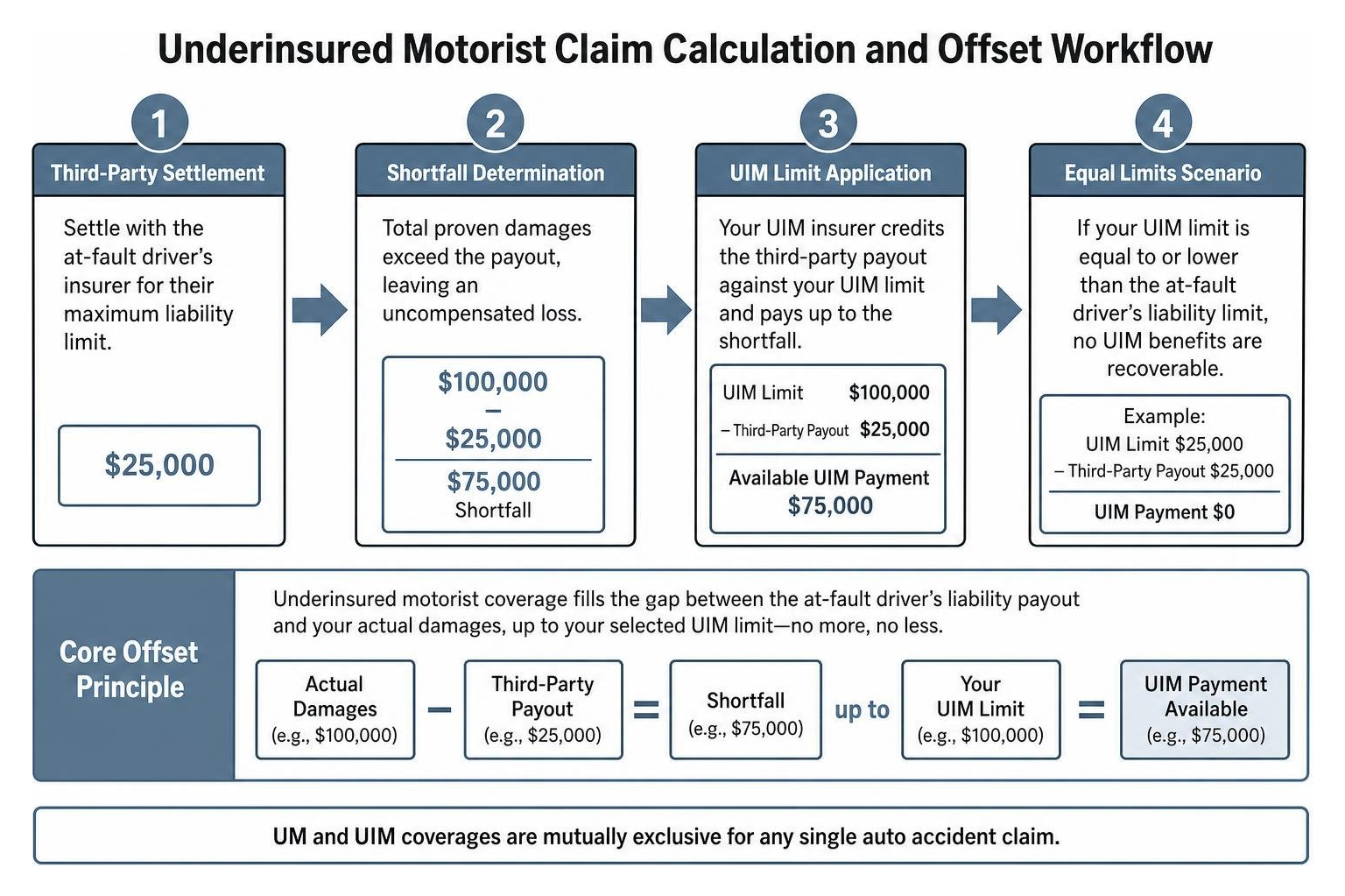 Underinsured Motorist Claim Calculation and Offset Workflow Underinsured Motorist Claim Calculation and Offset Workflow