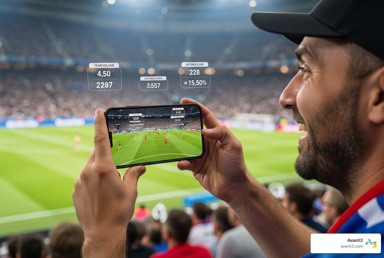 fan using mobile app for AR experience - Fan engagement solutions
