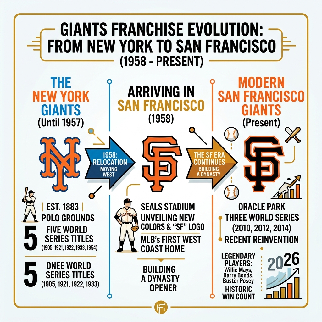 San Francisco Giants franchise evolution from New York Giants to San Francisco 1958 to present infographic - san fran giants San Francisco Giants franchise evolution from New York Giants to San Francisco 1958 to present infographic - san fran giants