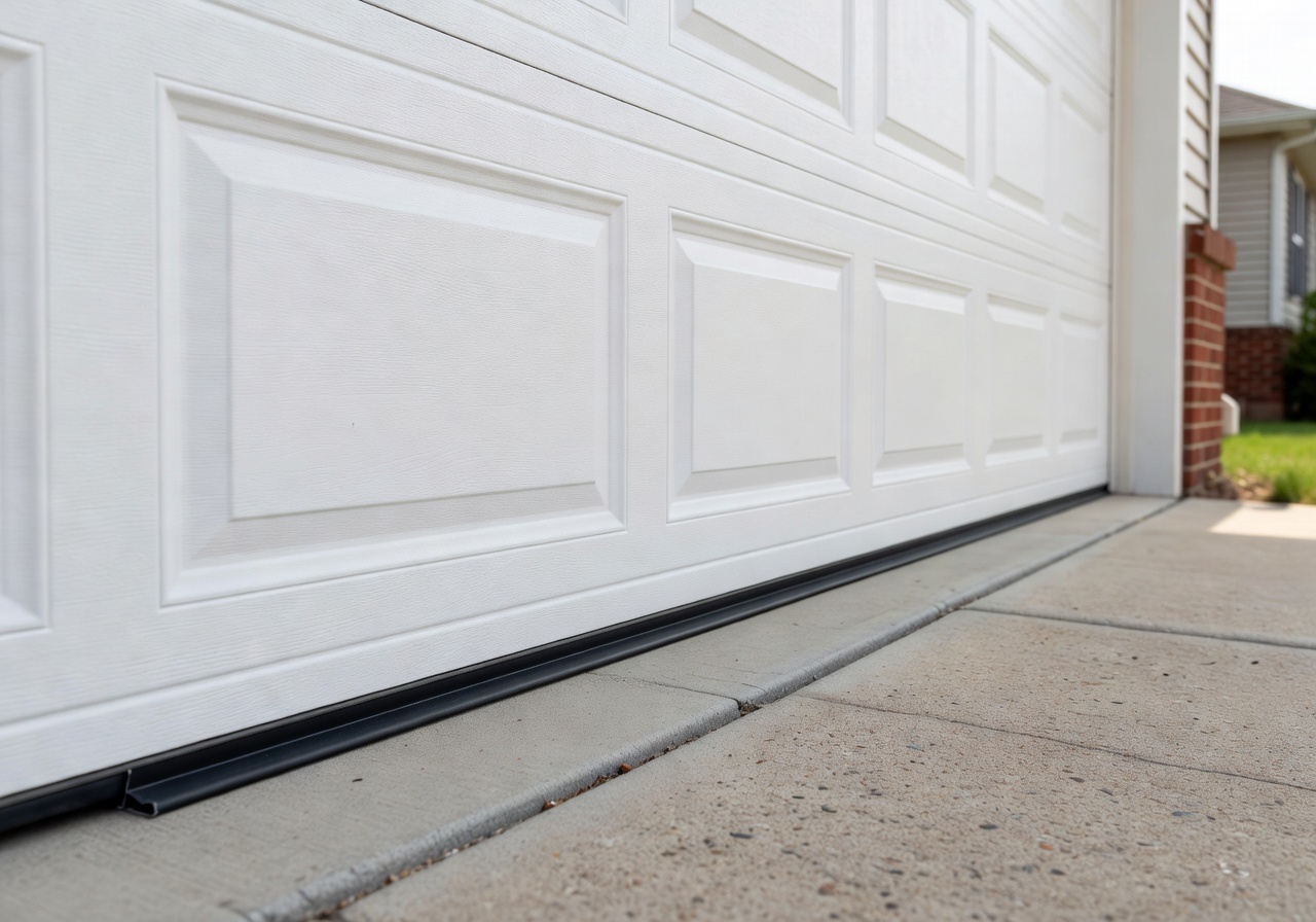 worn-out rubber garage door seal showing cracks and light gaps - garage door bottom seal New Albany worn-out rubber garage door seal showing cracks and light gaps - garage door bottom seal New Albany