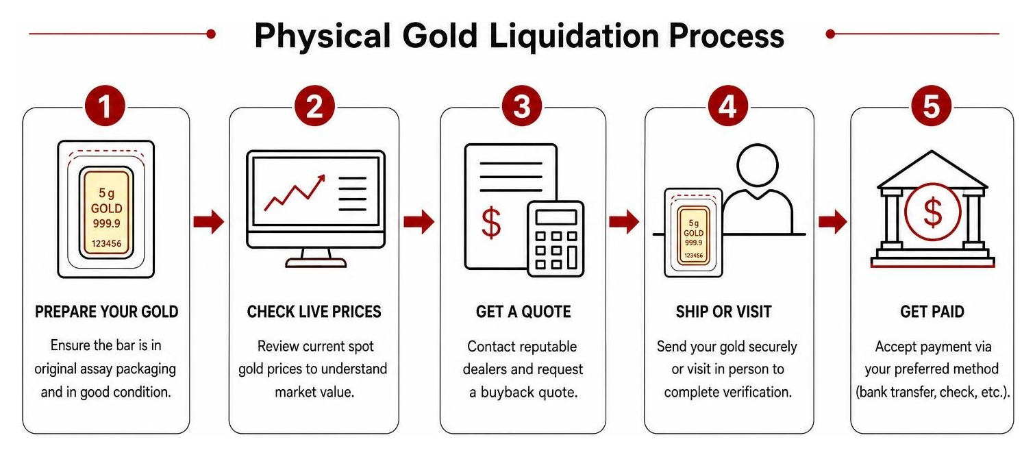 Diagram of physical gold liquidation process