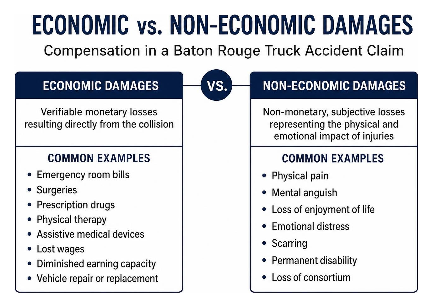 Economic versus non-economic damages comparison Economic versus non-economic damages comparison