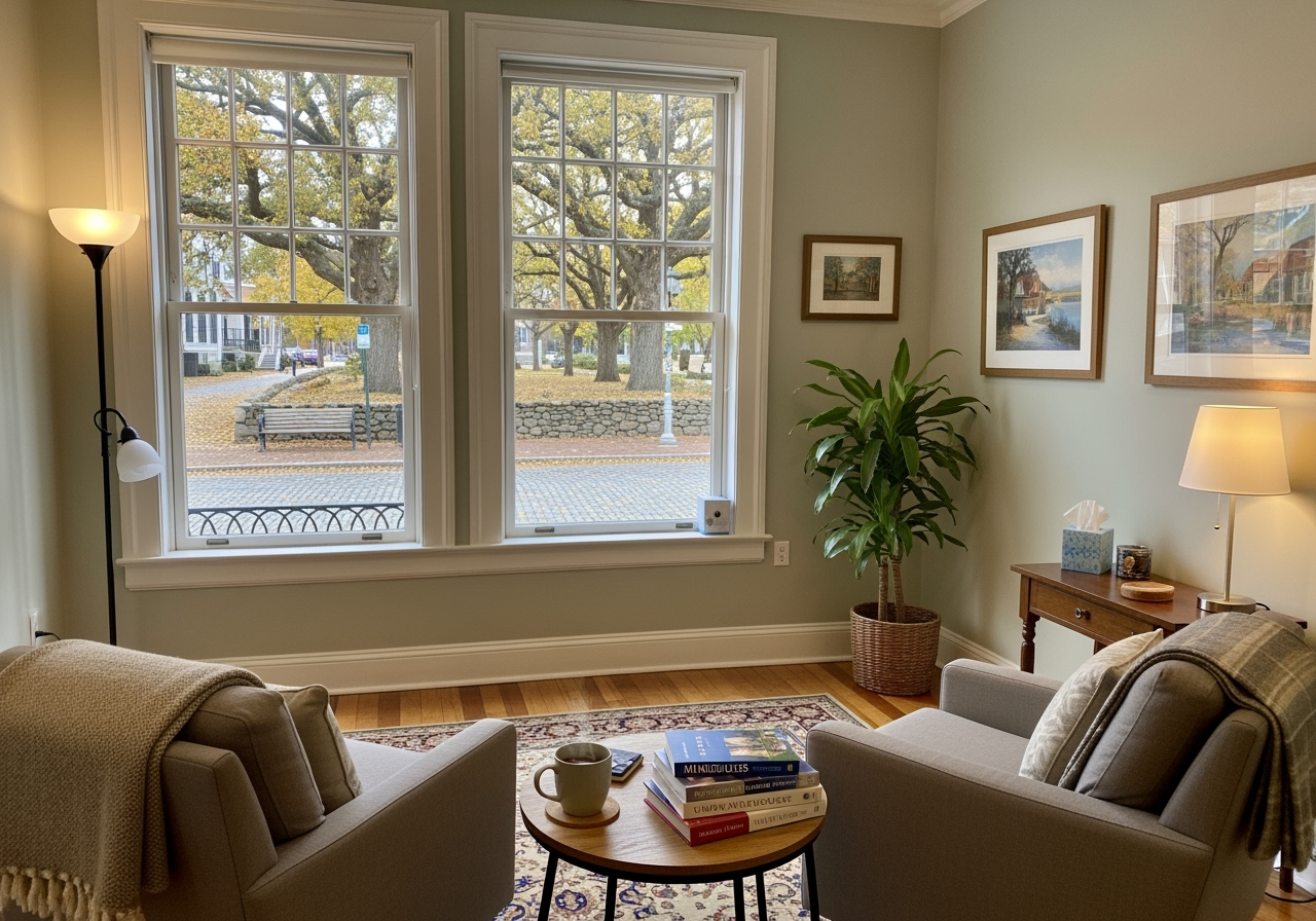 professional therapy office in New England setting - couples therapy weekend retreat massachusetts