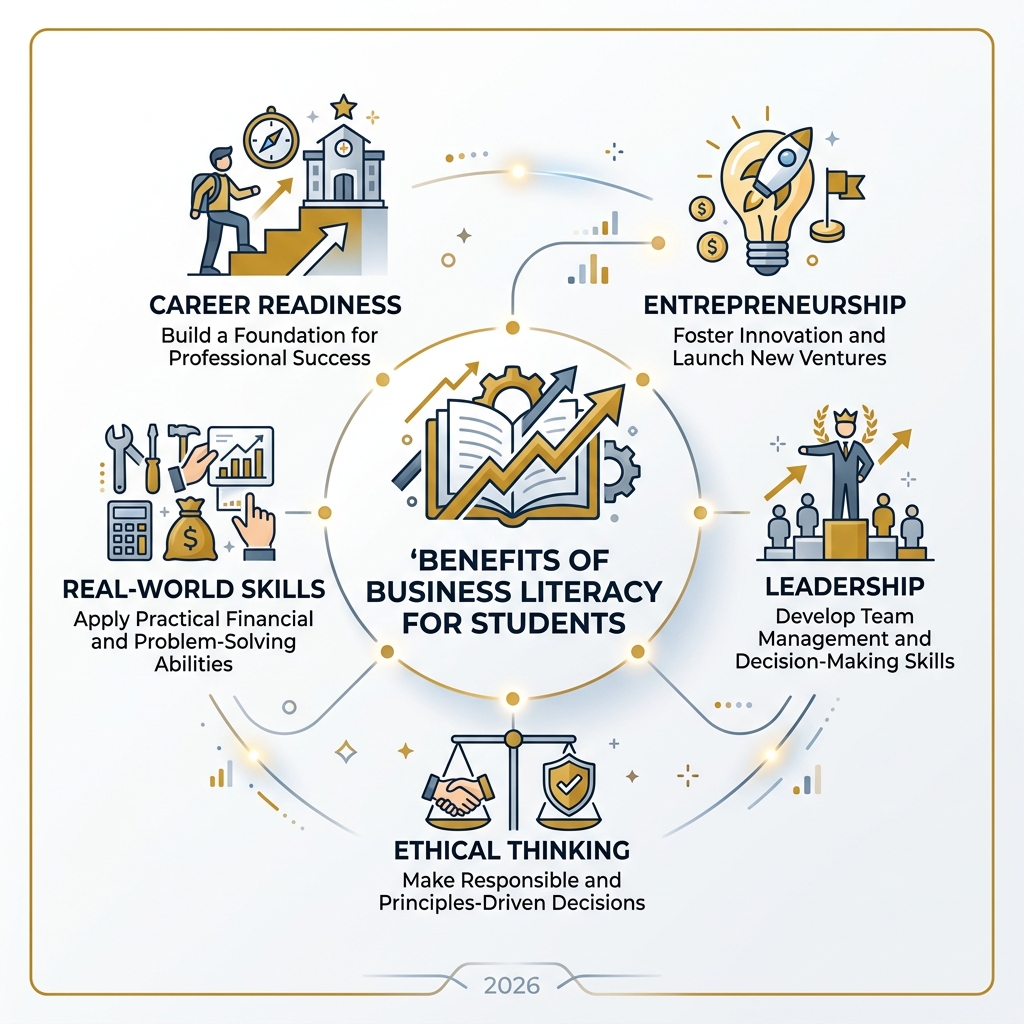 Benefits of business literacy for students: career readiness, entrepreneurship, leadership, ethical thinking, and real-world Benefits of business literacy for students: career readiness, entrepreneurship, leadership, ethical thinking, and real-world