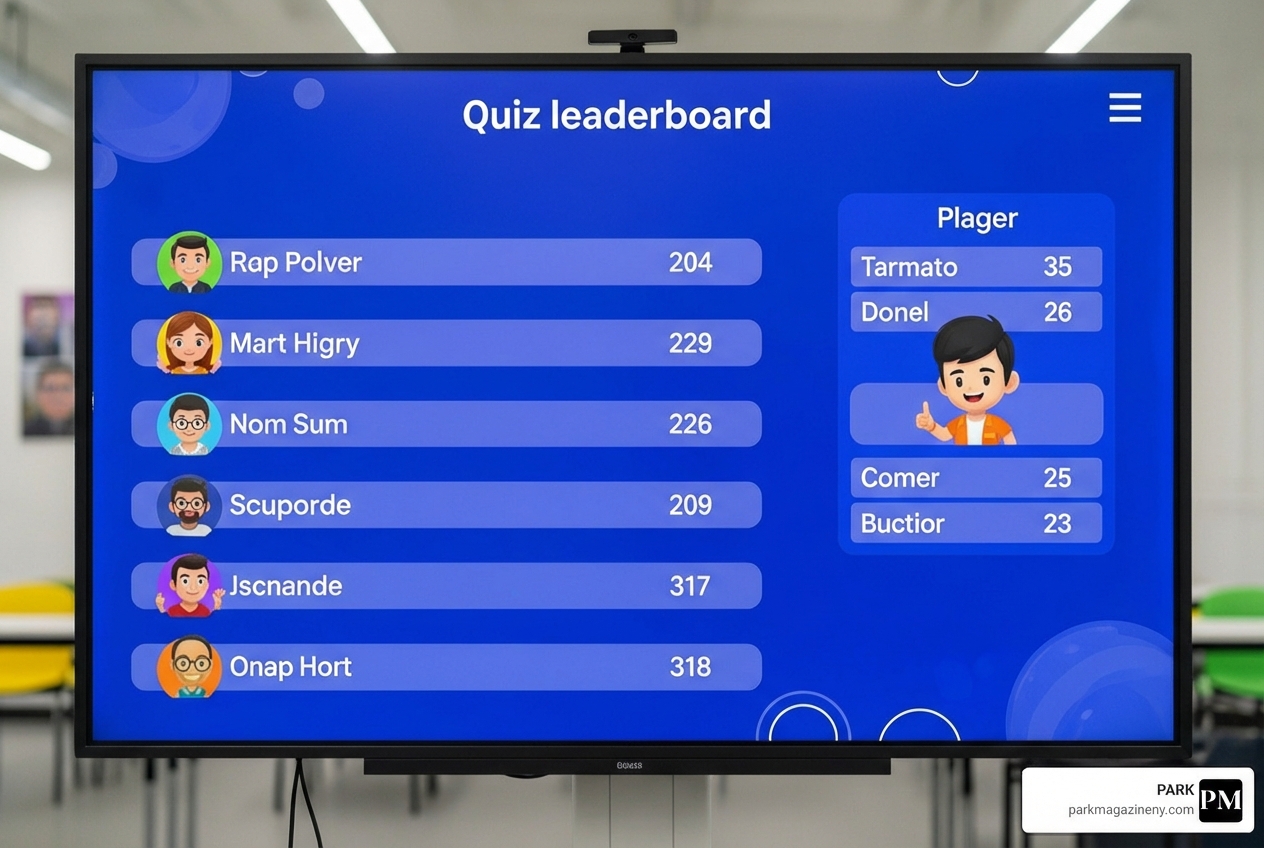 quiz leaderboard with fun avatars and points -  joinmyquiz