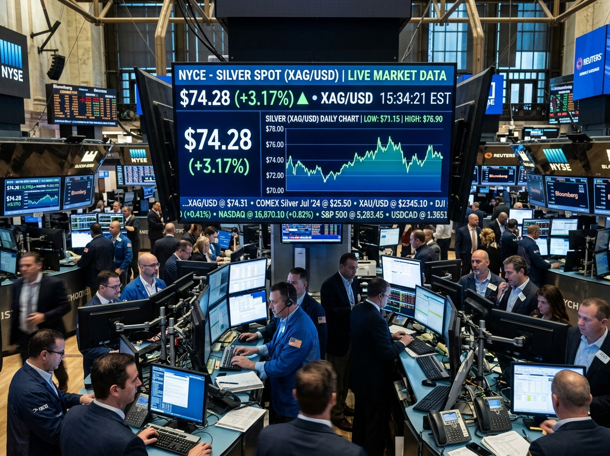 Live silver price ticker showing fluctuations in the market - silver price Utah today