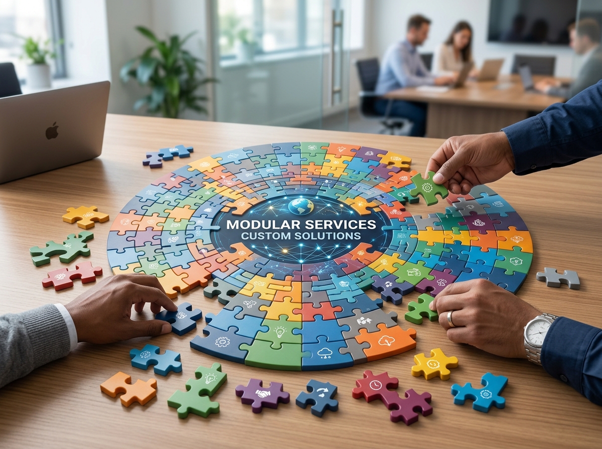 customized puzzle representing modular services - custom seo packages