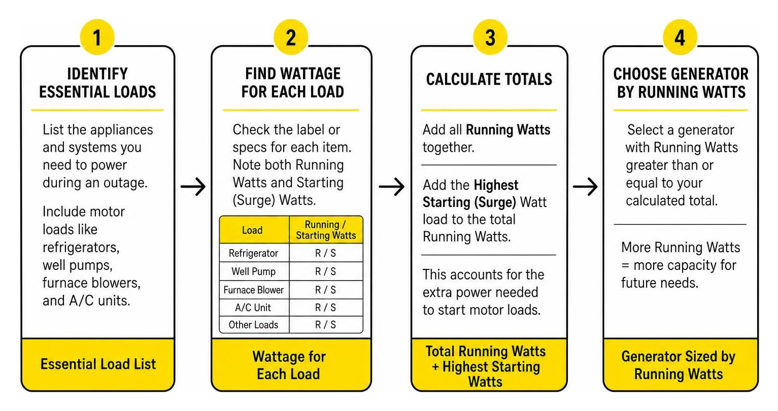 generator sizing process from essential loads to running watts generator sizing process from essential loads to running watts