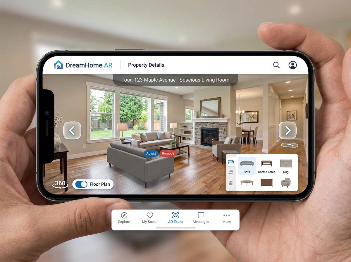 Virtual property tour interface - real estate technology and app development