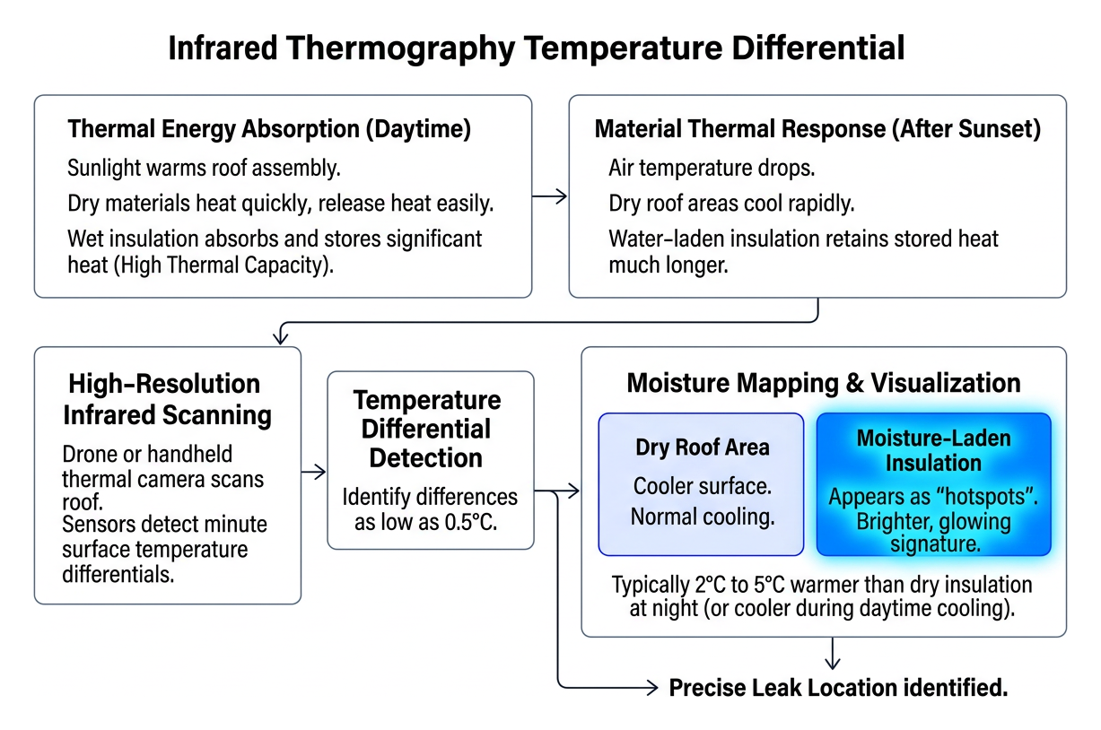 Infrared thermography temperature differential concept Infrared thermography temperature differential concept