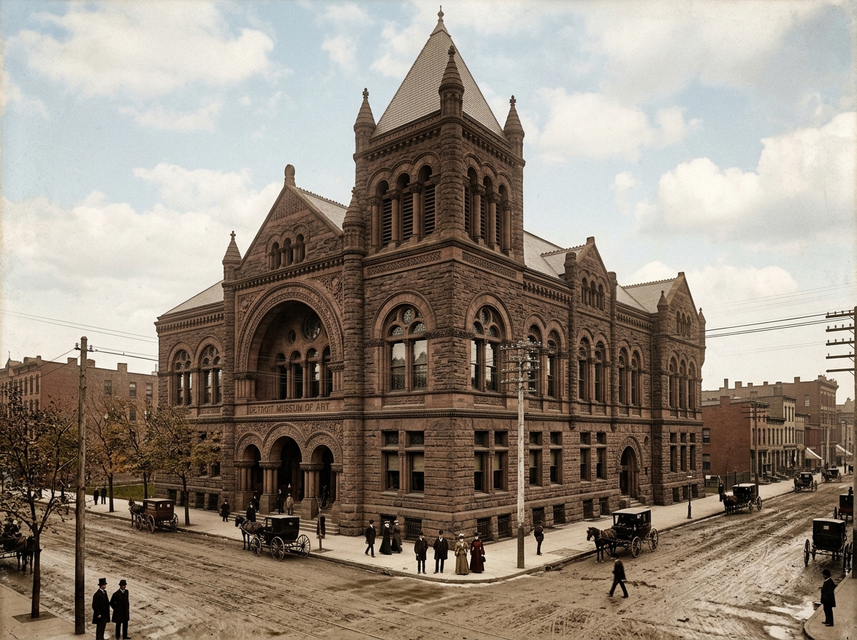 The original 1888 Detroit Museum of Art building on Jefferson Avenue - detroit museum of fine arts