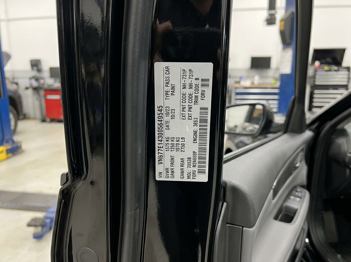 Vehicle compliance plate and identification label locations Vehicle compliance plate and identification label locations