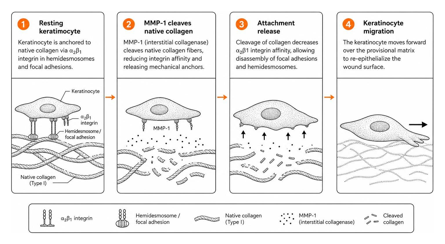 keratinocyte migration along extracellular matrix keratinocyte migration along extracellular matrix
