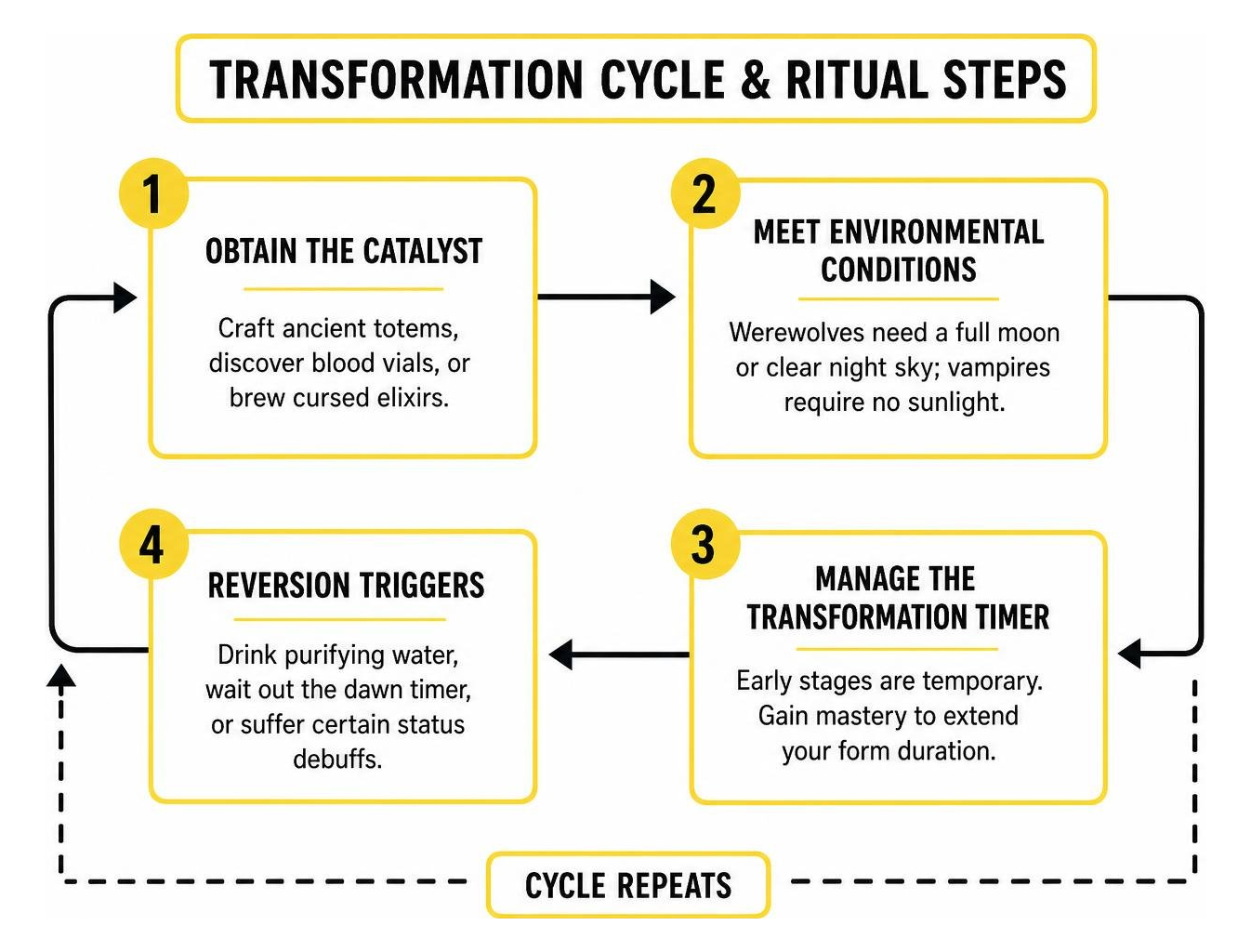 Transformation cycle and ritual steps