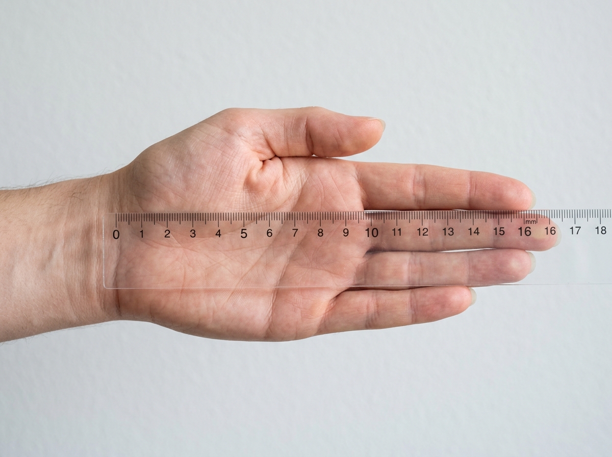 Guide on how to measure your hand from the base of the palm to the tip of the middle finger - ergonomic left handed wireless