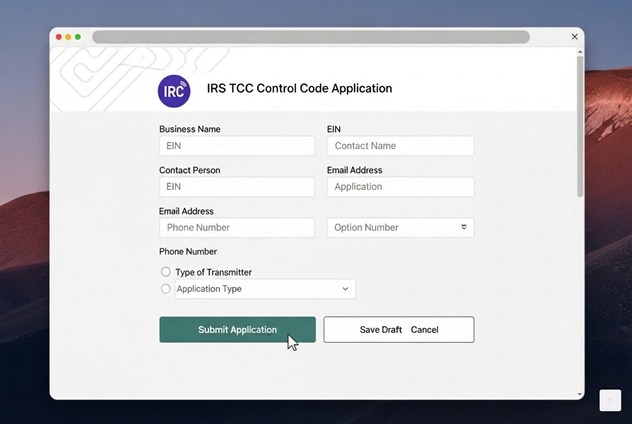 IRS TCC application page - how to file 1099 nec electronically IRS TCC application page - how to file 1099 nec electronically