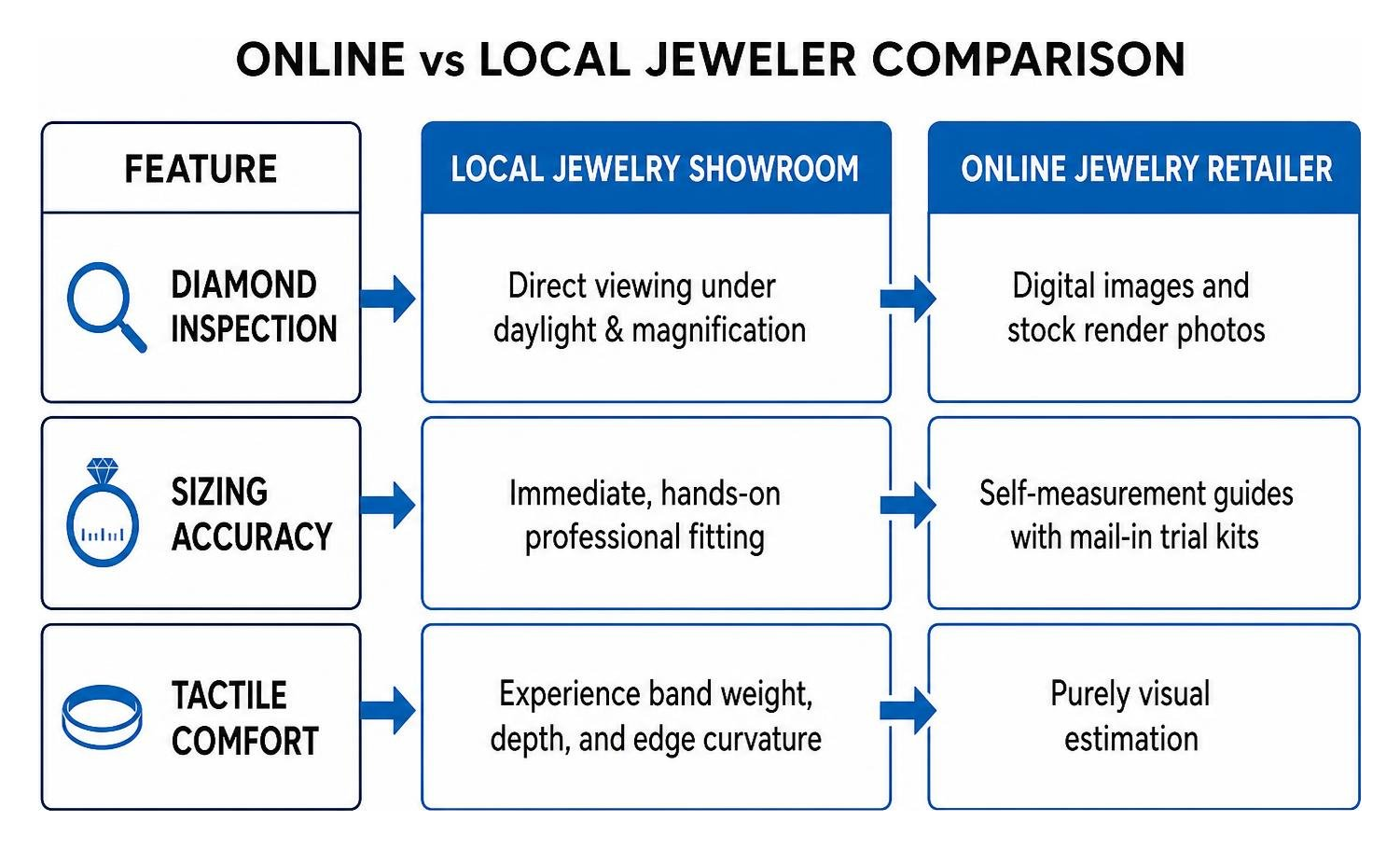 Online vs Local Jeweler Comparison Online vs Local Jeweler Comparison