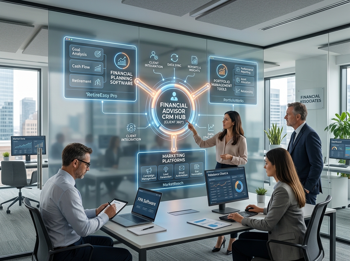 CRM hub and spokes diagram for financial advisors - digital engagement platform for financial advisors