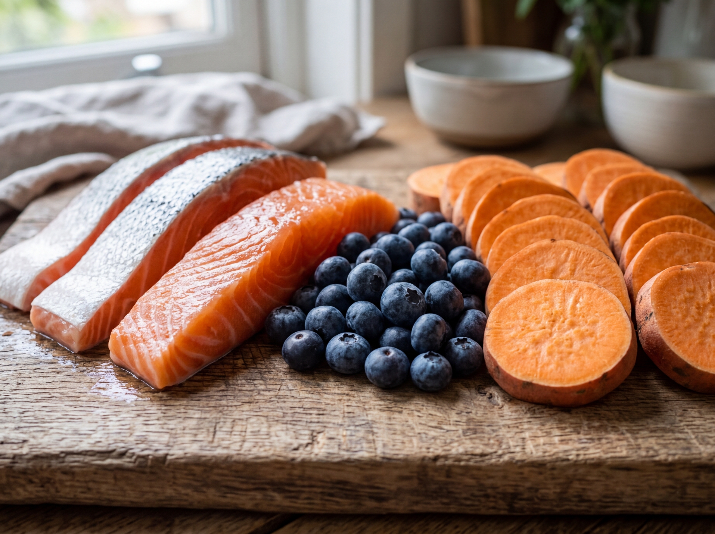 High-quality puppy food ingredients like salmon, blueberries, and sweet potato - best puppy food for beagles