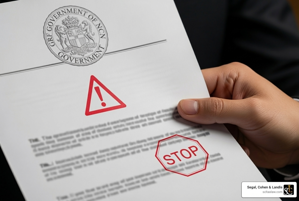 Notice showing "Final Notice of Intent to Levy" - tax controversy attorney los angeles