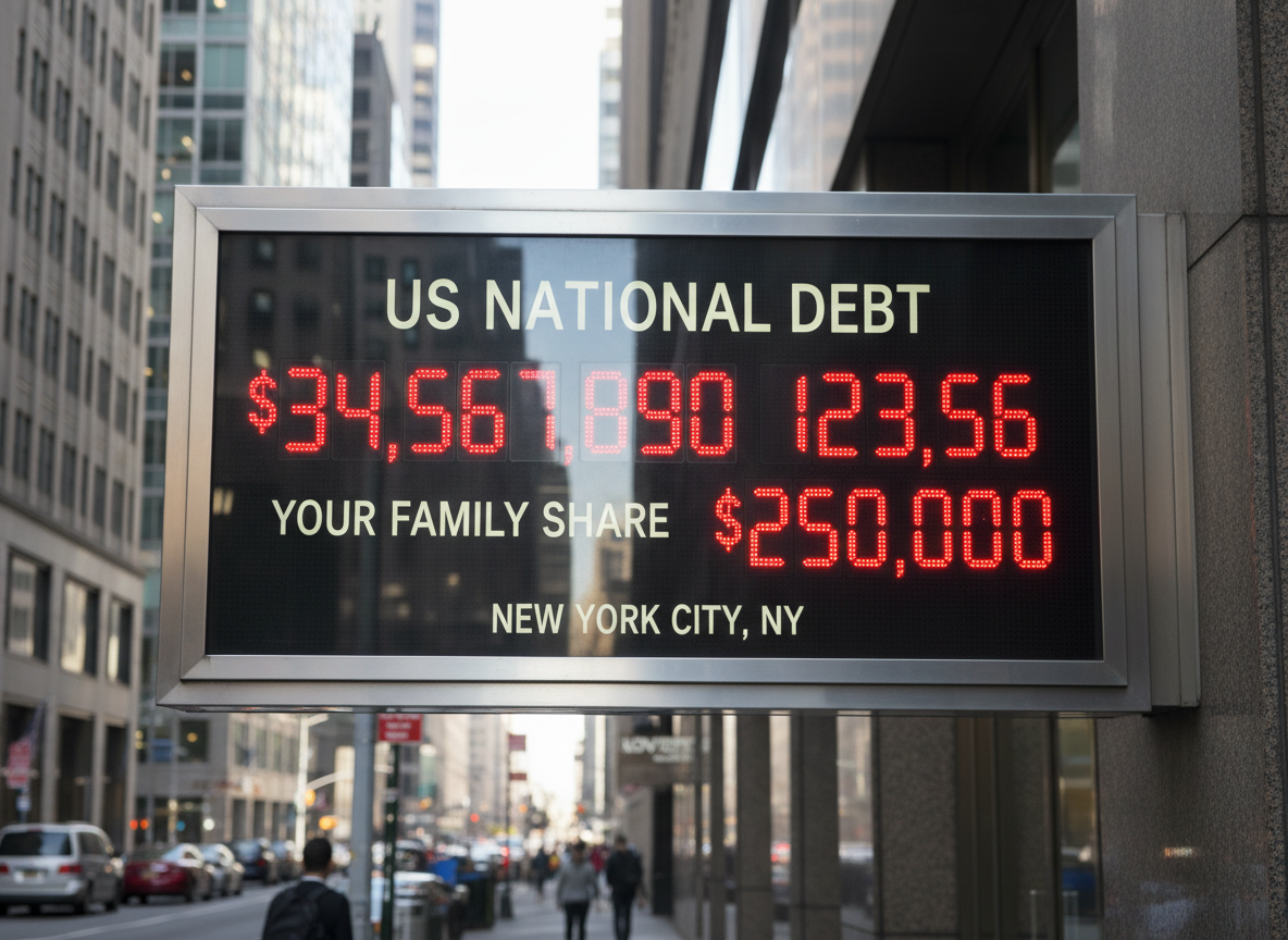 digital display showing the national debt clock - student loan debt crisis