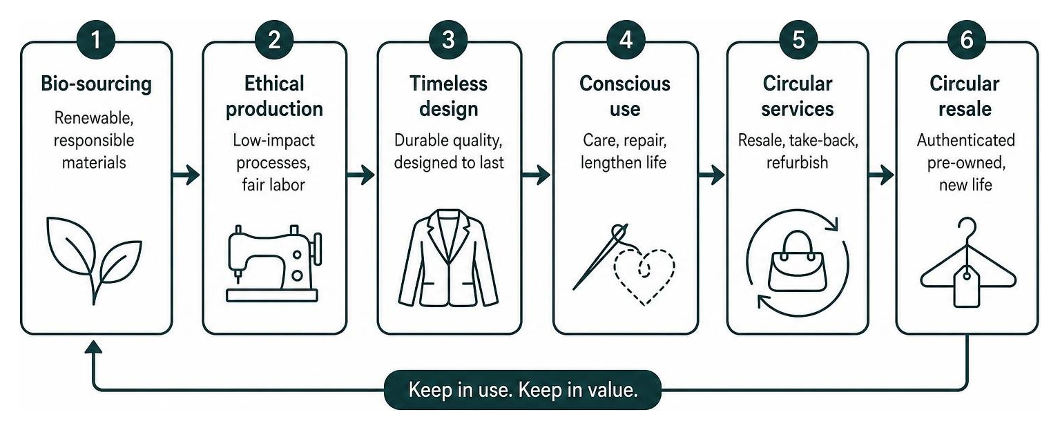 Sustainable luxury lifecycle framework from bio-sourcing to circular resale Sustainable luxury lifecycle framework from bio-sourcing to circular resale