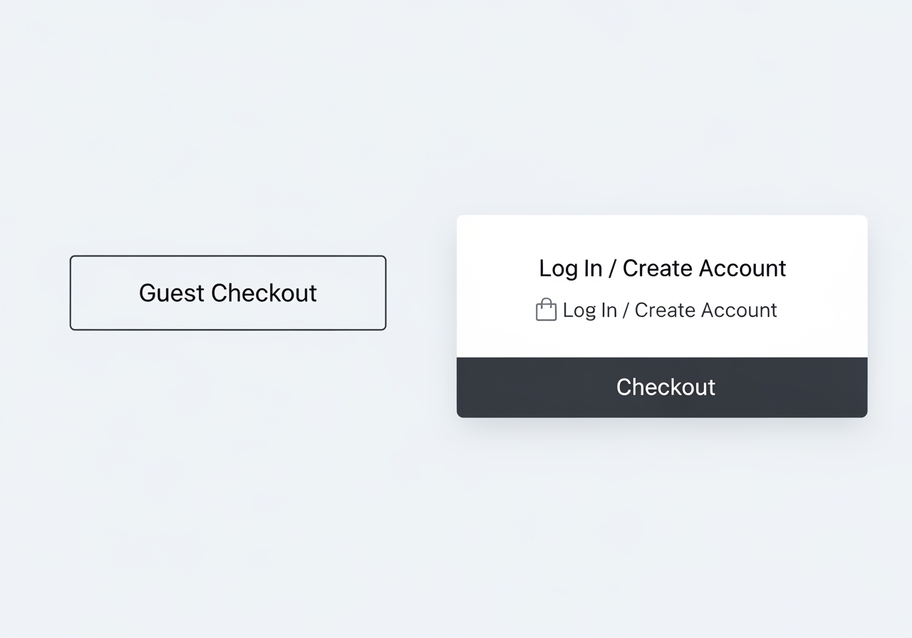 A checkout page showing guest and account login options - Can I order online?