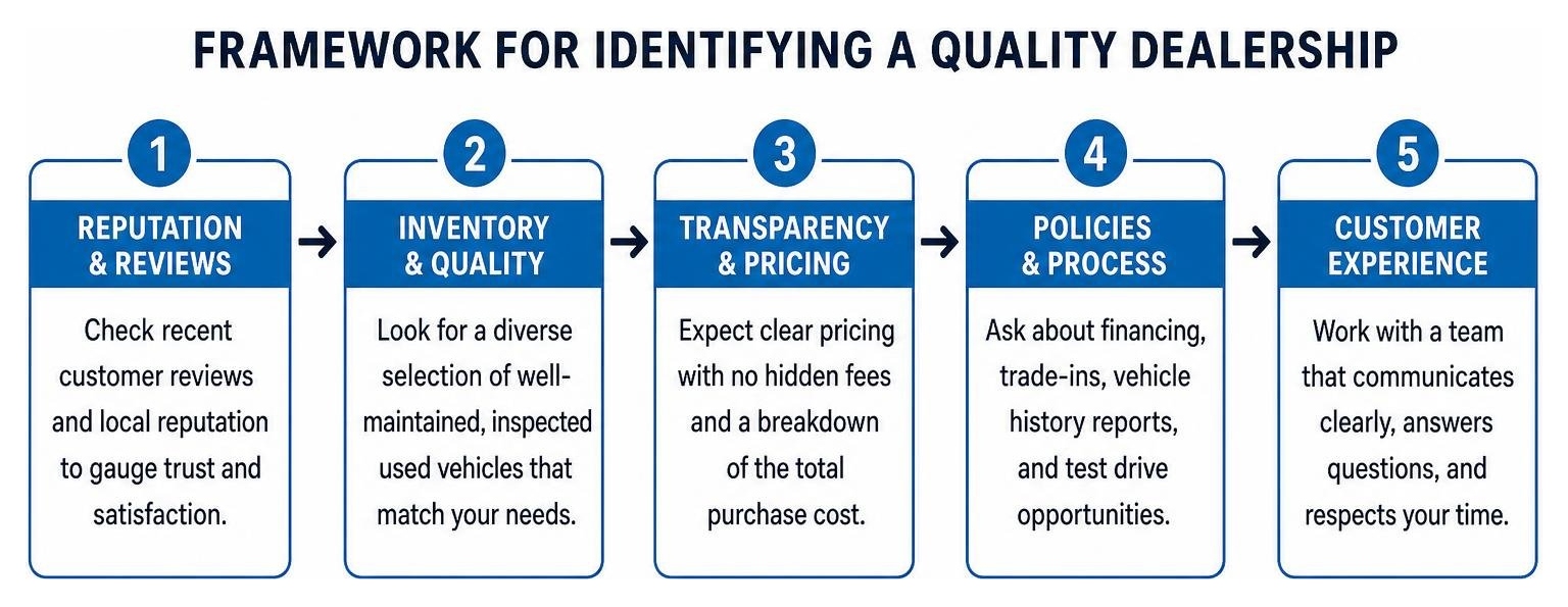 Framework for identifying a quality dealership