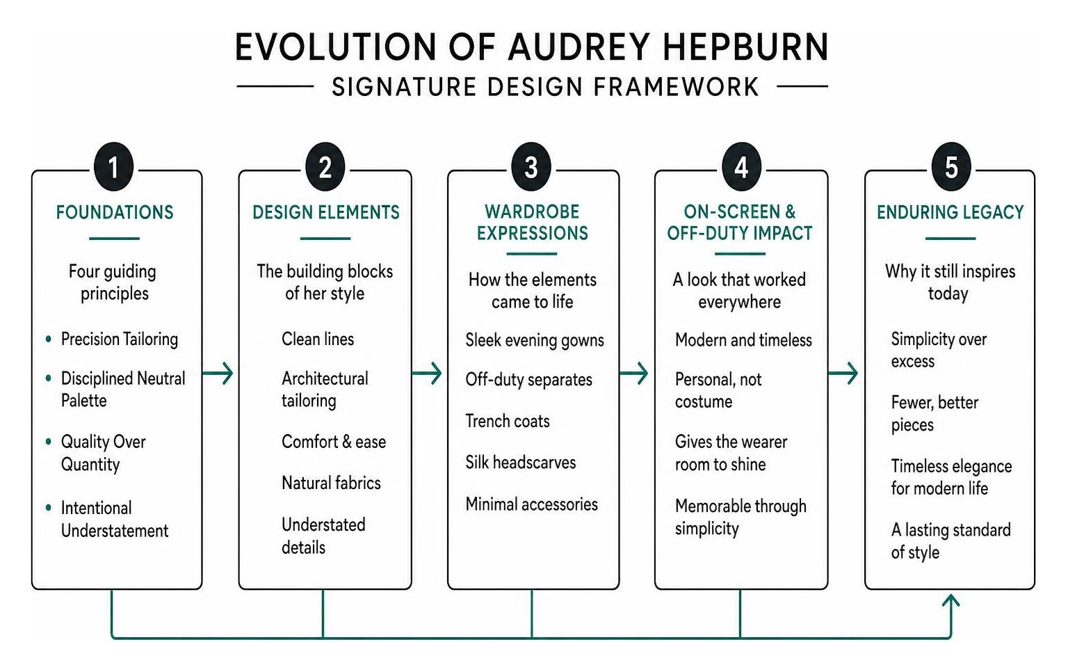 Evolution of Audrey Hepburn signature design framework Evolution of Audrey Hepburn signature design framework