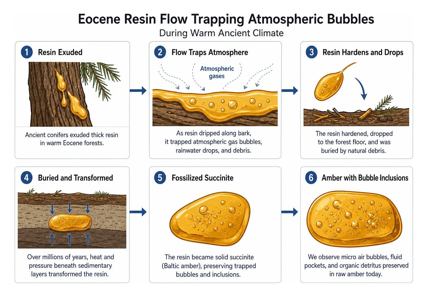 Eocene resin flow trapping atmospheric bubbles during warm ancient climate Eocene resin flow trapping atmospheric bubbles during warm ancient climate