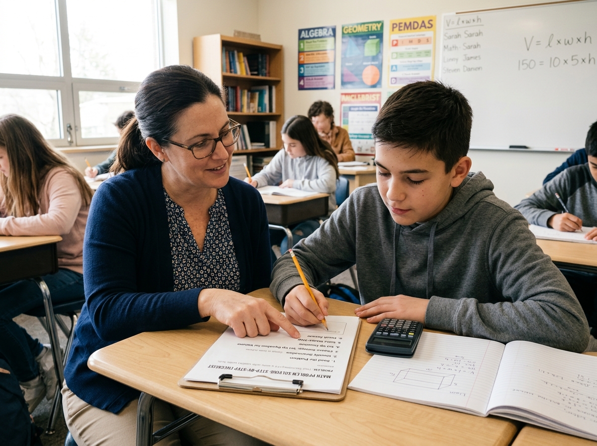 Teacher providing scaffolding to a student during a complex task - motivational strategies in the classroom
