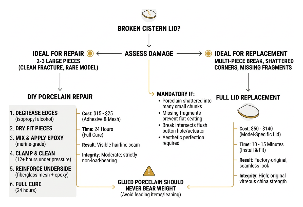Cistern lid replacement decision framework Cistern lid replacement decision framework