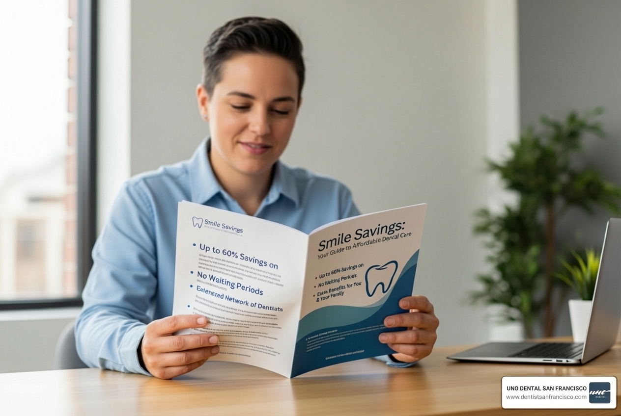 a person reviewing a dental savings plan brochure - are there any emergency dentists near me a person reviewing a dental savings plan brochure - are there any emergency dentists near me