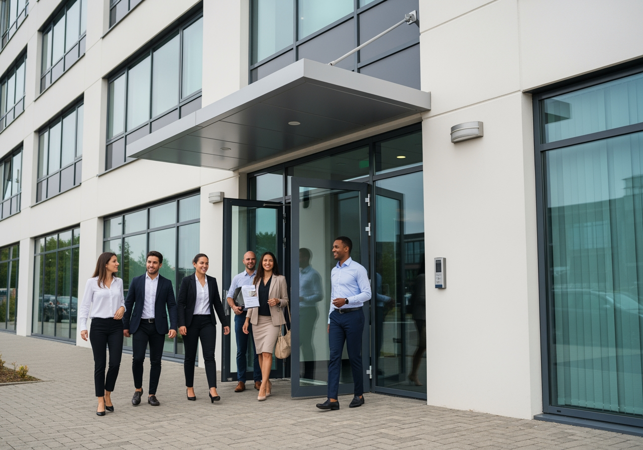 Infographic showing three pillars of commercial property management: Financial, Operational, Tenant Relations - commercial property management