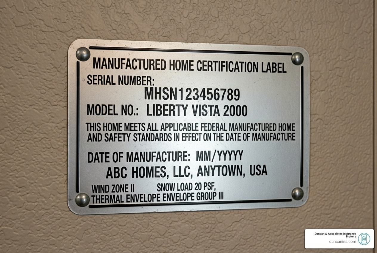 data plate or HUD label on a manufactured home - who insures mobile homes in florida