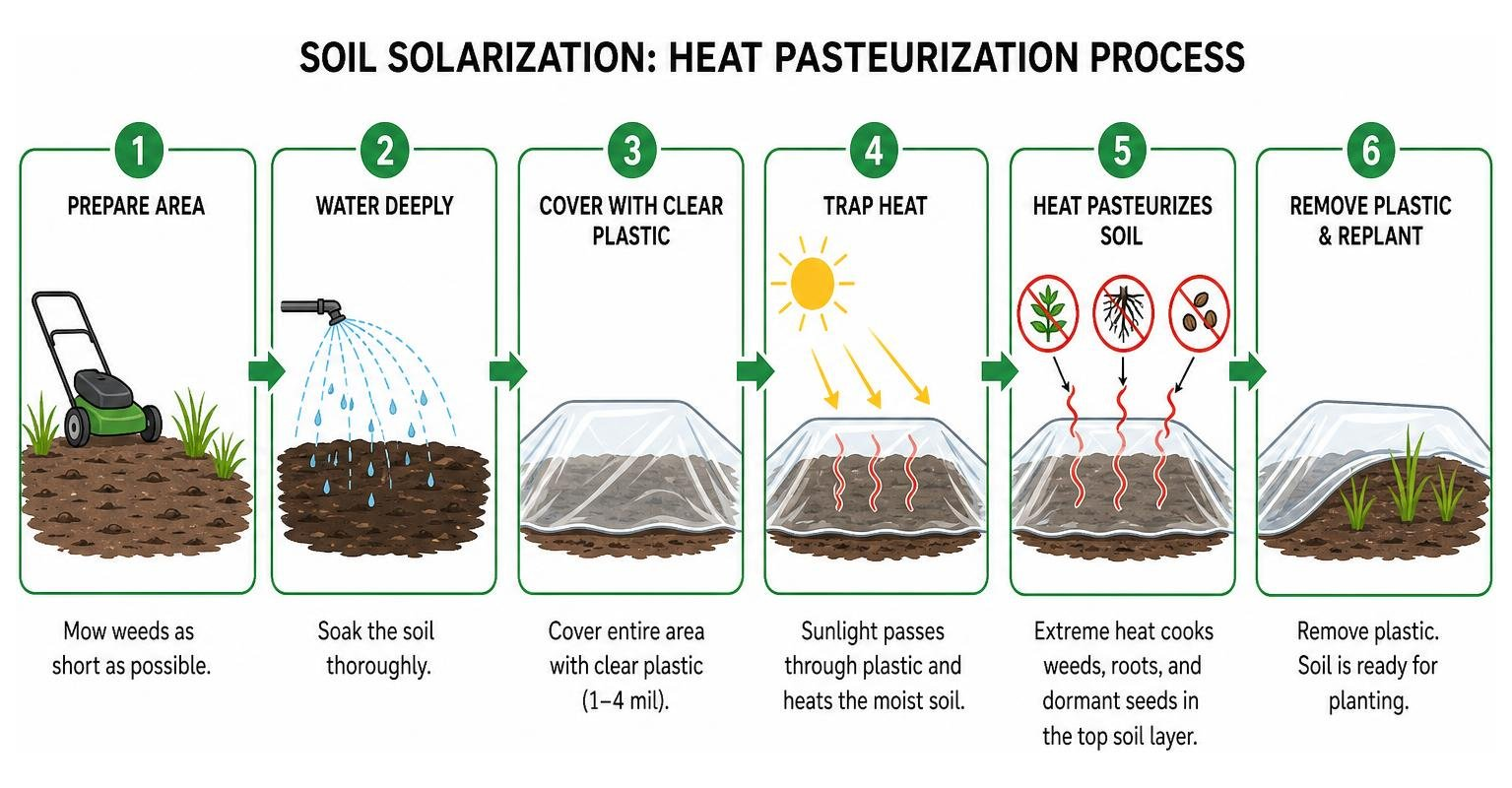diagram of soil solarization heat pasteurization process