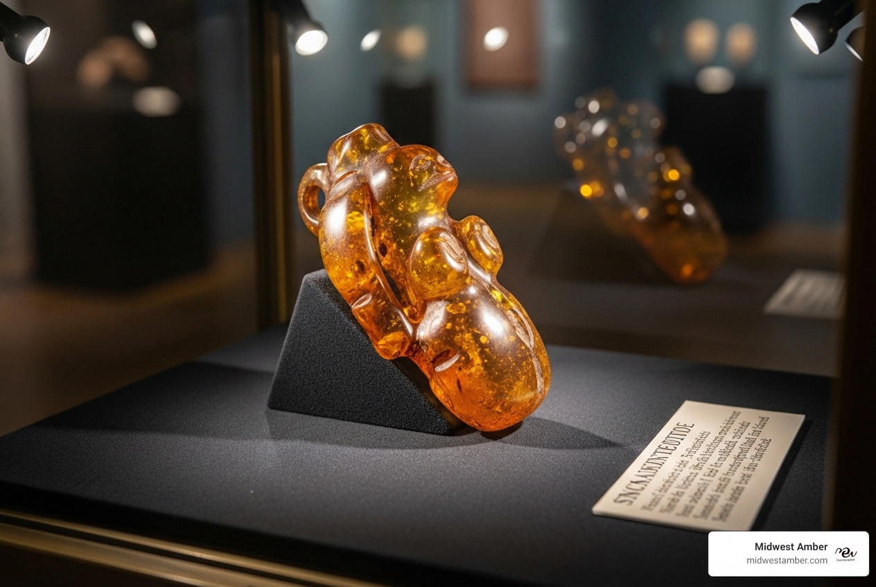 ancient amber artifact or piece of historical jewelry - Natural amber stone
