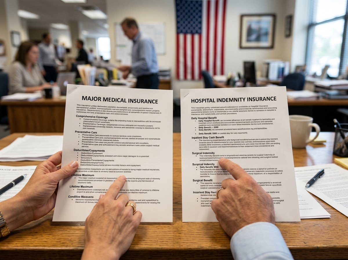 Comparing insurance policy documents for indemnity and major medical - hospital stay claim process Comparing insurance policy documents for indemnity and major medical - hospital stay claim process